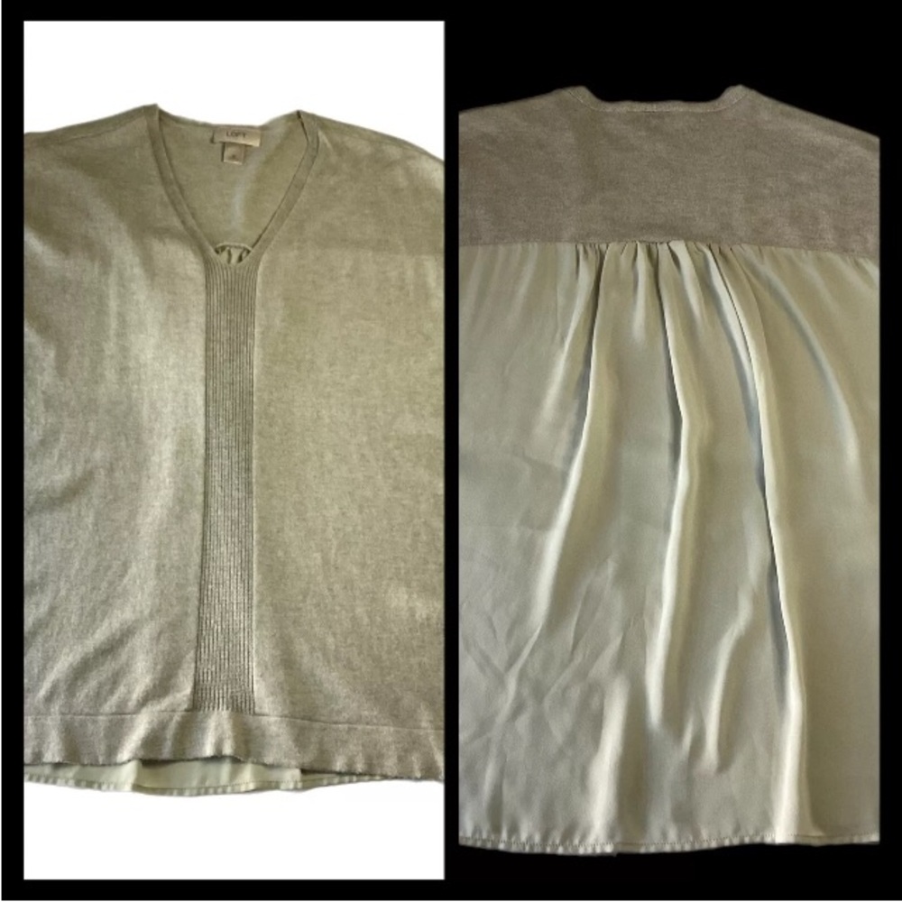 LOFT by Ann Taylor Women’s M knit pullover Celery green v-neck - Picture 2 of 10